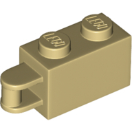 Lego kostka (kostička) 1x2 s tyčkou (tyčinkou) svisle, béžová (6226564)
